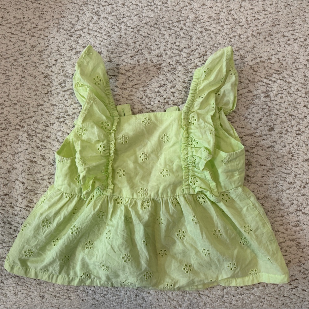 Carter's Light Green Eyelet Ruffle Blouse